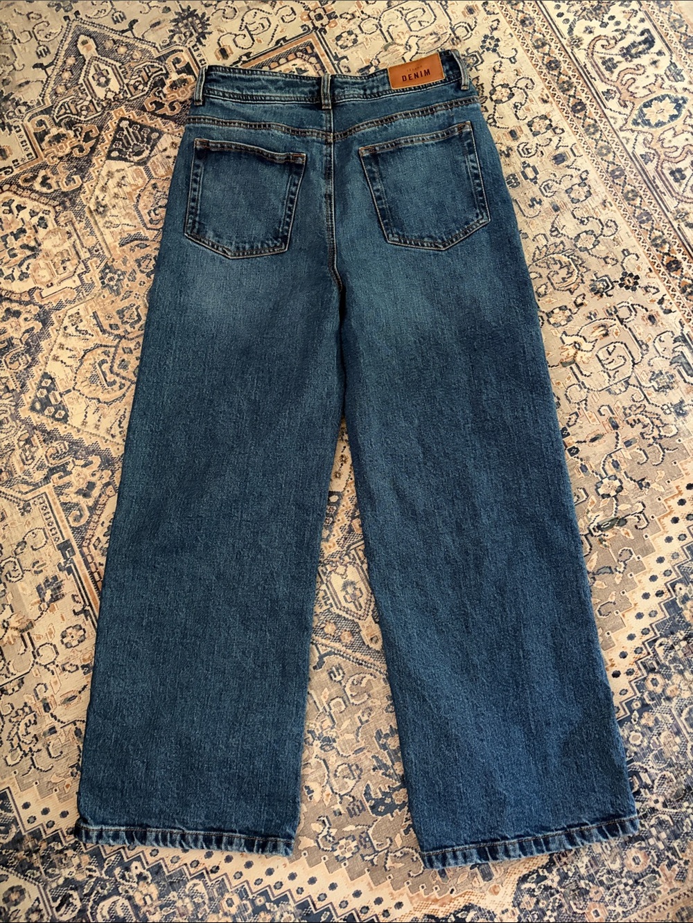 SEZANE ❤️ Dark Blue High Rise Straight-Leg Jeans Size 38 / US 6 - Picture 3 of 7